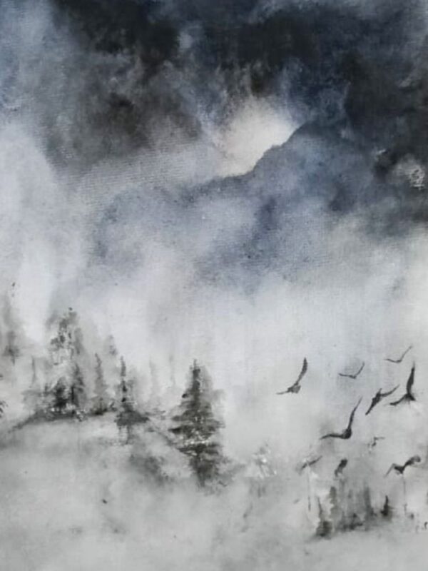 Beginning of a winter night | Abstract on Canvas - Image 4
