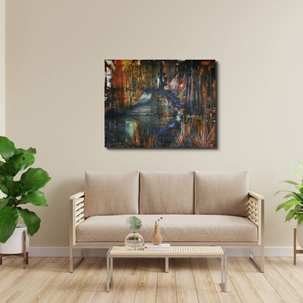 Silence of the lake | Acrylics on Canvas - Image 3