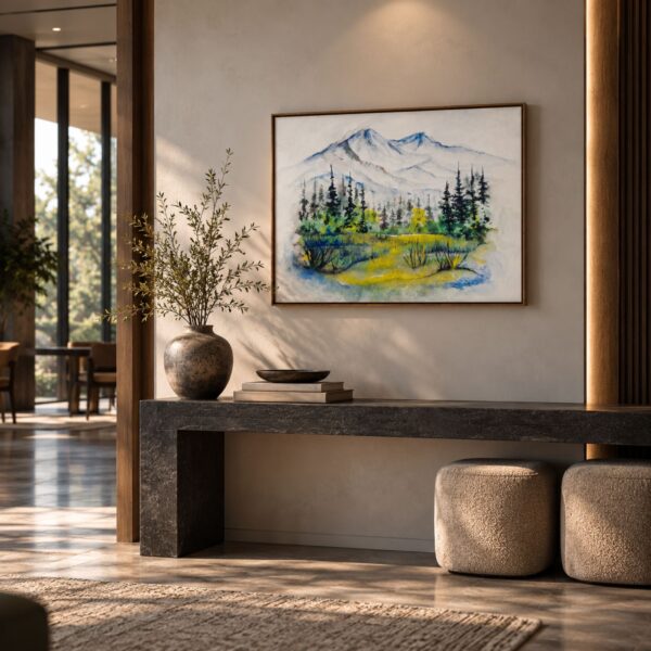 Pine trees by the Mountainside