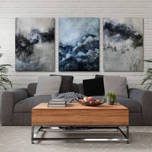 Beginning of a winter night | Abstract on Canvas - Image 3