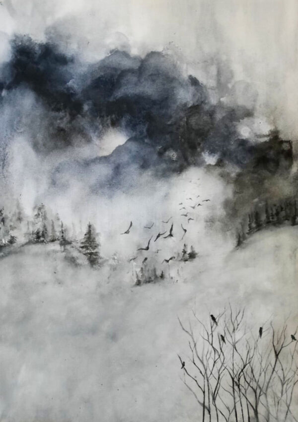 Beginning of a winter night | Acrylics on Canvas